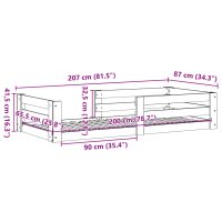 vidaXL Sängram utan madrass vit 80x200 cm massiv furu - Bild 9