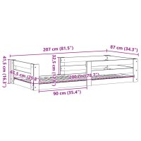 vidaXL Sängram utan madrass vaxbrun 80x200 cm massiv furu - Bild 9