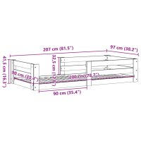 vidaXL Sängram utan madrass 90x200 cm massiv furu - Bild 9