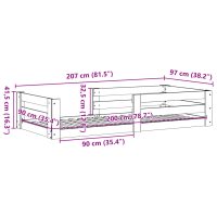 vidaXL Sängram utan madrass vit 90x200 cm massiv furu - Bild 9