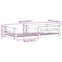 vidaXL Sängram utan madrass vit 100x200 cm massiv furu - Bild 9