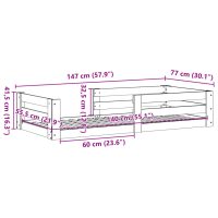 vidaXL Sängram utan madrass vit 70x140 cm massiv furu - Bild 9