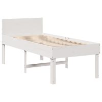 vidaXL Sängram utan madrass vit 90x190 cm massiv furu - Bild 3