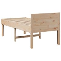 vidaXL Sängram utan madrass 75x190 cm massiv furu - Bild 6