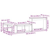 vidaXL Sängskåp med skrivbord vaxbrun 222x107x75 cm massiv furu - Bild 9