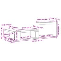 vidaXL Sängskåp med skrivbord 232x112x75 cm massiv furu - Bild 9