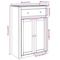 vidaXL Skoskåp Panama 80x40x114 cm massiv furu - Bild 9