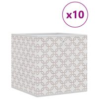 vidaXL Vikbar förvaringslådor 10 st gräddvit 32x32x32 cm non-woven tyg - Bild 2