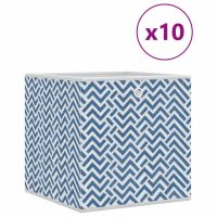 vidaXL Vikbar förvaringslådor 10 st blå 32x32x32 cm non-woven tyg - Bild 2