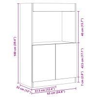 vidaXL Högskåp svart 63x33x100 cm konstruerat trä - Bild 12