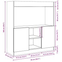 vidaXL Högskåp svart 92x33x100 cm konstruerat trä - Bild 12