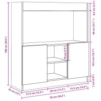 vidaXL Högskåp betonggrå 92x33x100 cm konstruerat trä - Bild 12