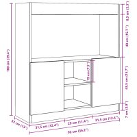 vidaXL Högskåp rökfärgad ek 92x33x100 cm konstruerat trä - Bild 12