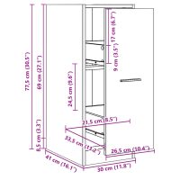 vidaXL Apoteksskåp brun ek 30x41x77,5 cm konstruerat trä - Bild 10