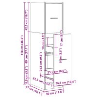 vidaXL Apoteksskåp vit 30x41x118 cm konstruerat trä - Bild 10