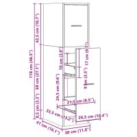 vidaXL Apoteksskåp svart 30x41x118 cm konstruerat trä - Bild 10