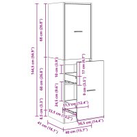 vidaXL Apoteksskåp åldrat trä 30x41x118 cm konstruerat trä - Bild 10