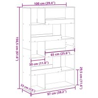 vidaXL Bokhylla svart 100x33x156,5 cm konstruerat trä - Bild 9