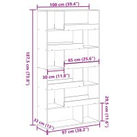 vidaXL Bokhylla sonoma-ek 100x33x187,5 cm konstruerat trä - Bild 9