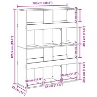 vidaXL Bokhylla svart 100x33x125,5 cm konstruerat trä - Bild 9