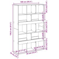 vidaXL Bokhylla vit 100x33x156,5 cm konstruerat trä - Bild 9