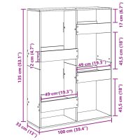 vidaXL Bokhylla vit 100x33x135 cm konstruerat trä - Bild 9