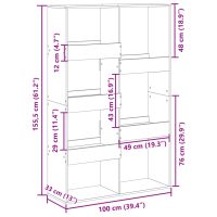 vidaXL Bokhylla vit 100x33x155,5 cm konstruerat trä - Bild 9