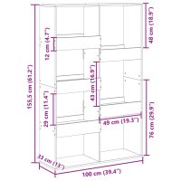 vidaXL Bokhylla ek 100x33x155,5 cm konstruerat trä - Bild 9