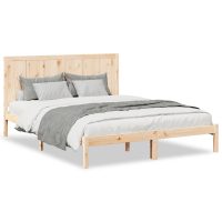 vidaXL Sängram utan madrass extra lång 160x210 cm massivt trä - Bild 2