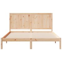 vidaXL Sängram utan madrass extra lång 160x210 cm massivt trä - Bild 4