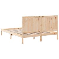 vidaXL Sängram utan madrass extra lång 160x210 cm massivt trä - Bild 6