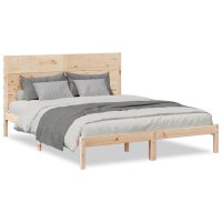 vidaXL Sängram utan madrass extra lång 160x220 cm massivt trä - Bild 2