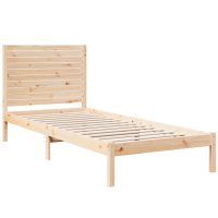 vidaXL Sängram utan madrass extra lång 90x210 cm massivt trä - Bild 3