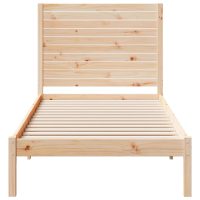 vidaXL Sängram utan madrass extra lång 90x210 cm massivt trä - Bild 4