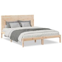 vidaXL Sängram utan madrass extra lång 160x210 cm massivt trä - Bild 2