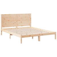 vidaXL Sängram utan madrass extra lång 160x210 cm massivt trä - Bild 3