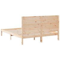 vidaXL Sängram utan madrass extra lång 160x210 cm massivt trä - Bild 6