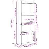 vidaXL Högskåp sonoma-ek 63x33x180 cm konstruerat trä - Bild 12