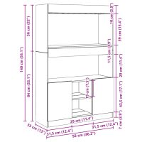 vidaXL Högskåp ek 92x33x140 cm konstruerat trä - Bild 12