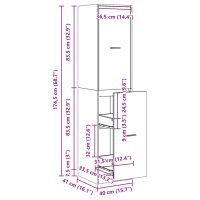 vidaXL Apoteksskåp vit 40x41x174,5 cm konstruerat trä - Bild 10