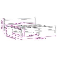 vidaXL Sängram utan madrass 200x200 cm massiv furu - Bild 9