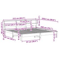 vidaXL Sängram utan madrass 200x200 cm massiv furu - Bild 9