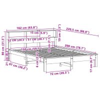 vidaXL Sängram utan madrass 150x200 cm massiv furu - Bild 9