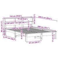 vidaXL Sängram utan madrass 140x200 cm massiv furu - Bild 9