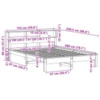 vidaXL Sängram utan madrass vit 140x200 cm massiv furu - Bild 9