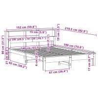 vidaXL Sängram utan madrass 140x190 cm massiv furu - Bild 9