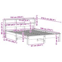 vidaXL Sängram utan madrass vit 140x190 cm massiv furu - Bild 9