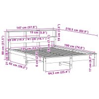 vidaXL Sängram utan madrass 135x190 cm massiv furu - Bild 9