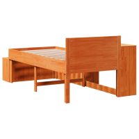 vidaXL Sängram utan madrass vaxbrun 75x190 cm massiv furu - Bild 8