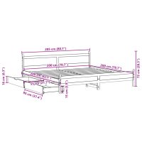 vidaXL Sängram utan madrass vaxbrun 200x200 cm massiv furu - Bild 12